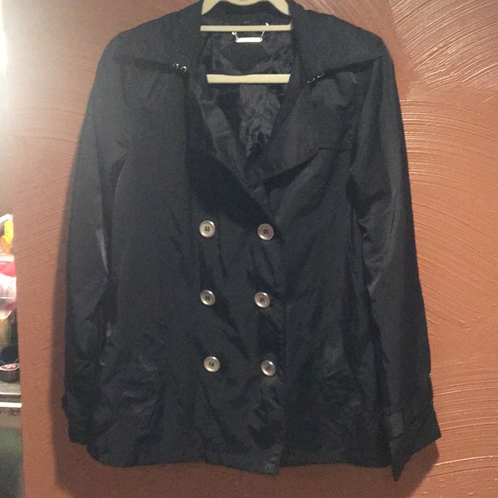 Black silky trench coat